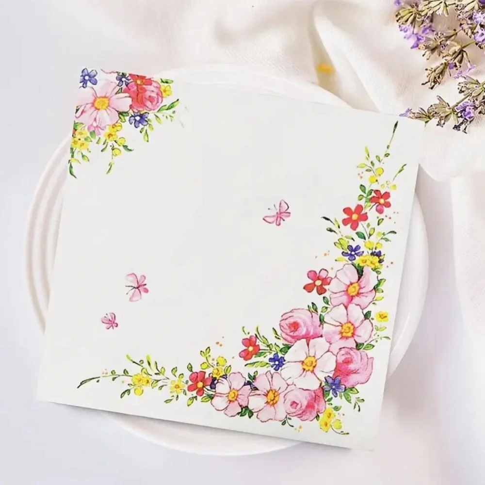 Dainty Floral Print Luncheon Napkins (6954 / 7157), 20-ct